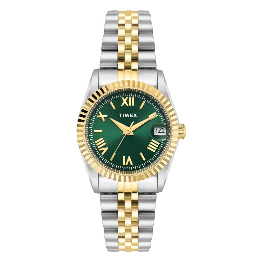 Timex Women's Blue Dial Analogue Watch with Silver Mesh Strap