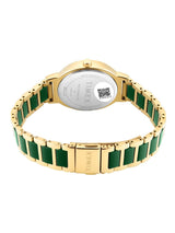 Timex Women 33 mm Quartz Analog Green Dial Brass Strap Watch TWEL274SMU01