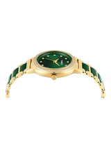 Timex Women 33 mm Quartz Analog Green Dial Brass Strap Watch TWEL274SMU01
