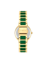 Timex Women 33 mm Quartz Analog Green Dial Brass Strap Watch TWEL274SMU01