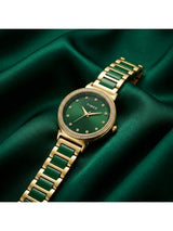 Timex Women 33 mm Quartz Analog Green Dial Brass Strap Watch TWEL274SMU01
