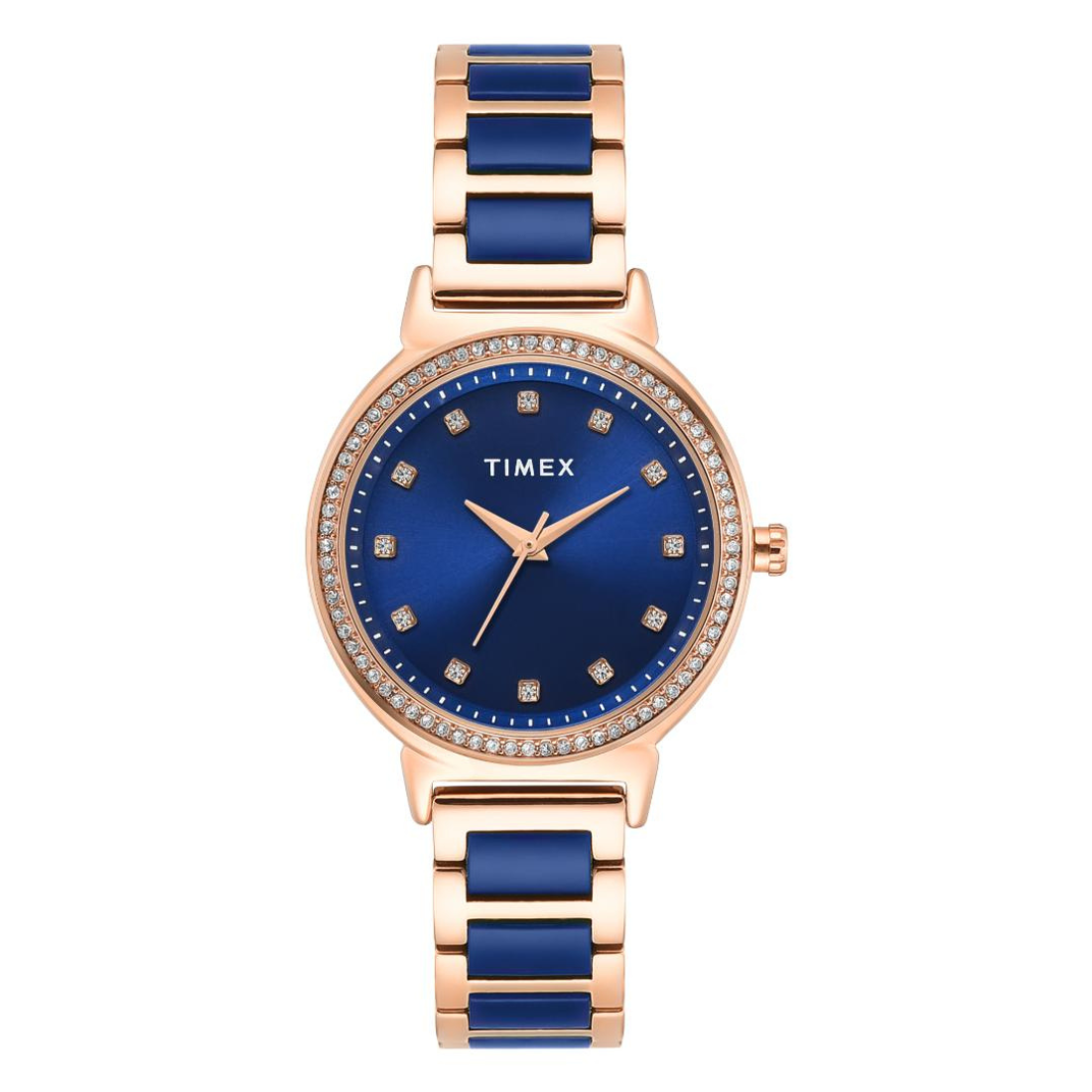 Timex Women's Silver Dial Square Analogue Watch with Silver Metal Strap