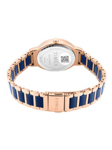 Timex Women 33 mm Quartz Analog Blue Dial Brass Strap Watch TWEL274SMU02