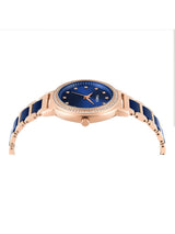 Timex Women 33 mm Quartz Analog Blue Dial Brass Strap Watch TWEL274SMU02