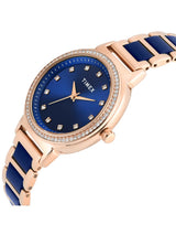 Timex Women 33 mm Quartz Analog Blue Dial Brass Strap Watch TWEL274SMU02