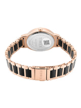 Timex Women 33 mm Quartz Analog Black Dial Brass Strap Watch TWEL274SMU03