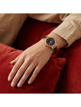 Timex Women 33 mm Quartz Analog Black Dial Brass Strap Watch TWEL274SMU03