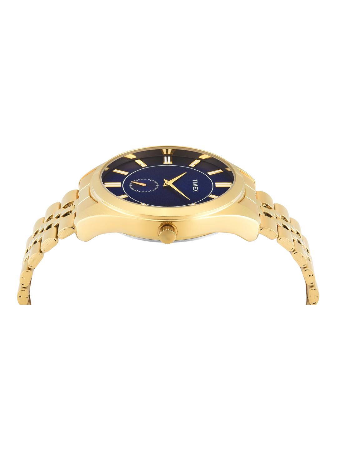 Timex Men 43 mm Quartz Analog Blue Dial Stainless Steel Strap Watch TWTG104SMU11
