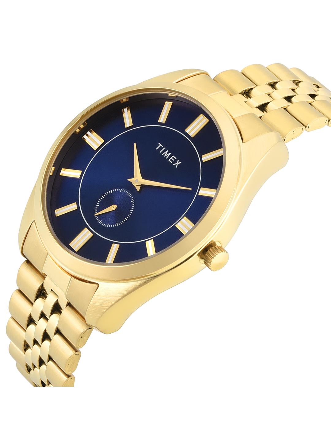 Timex Men 43 mm Quartz Analog Blue Dial Stainless Steel Strap Watch TWTG104SMU11