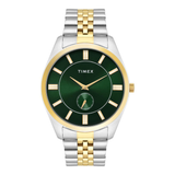 Timex Men's Black Dial Classic Analogue Watch with Silver Stainless Steel Strap