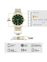 Timex Men 43 mm Quartz Analog Green Dial Stainless Steel Strap Watch TWTG104SMU12