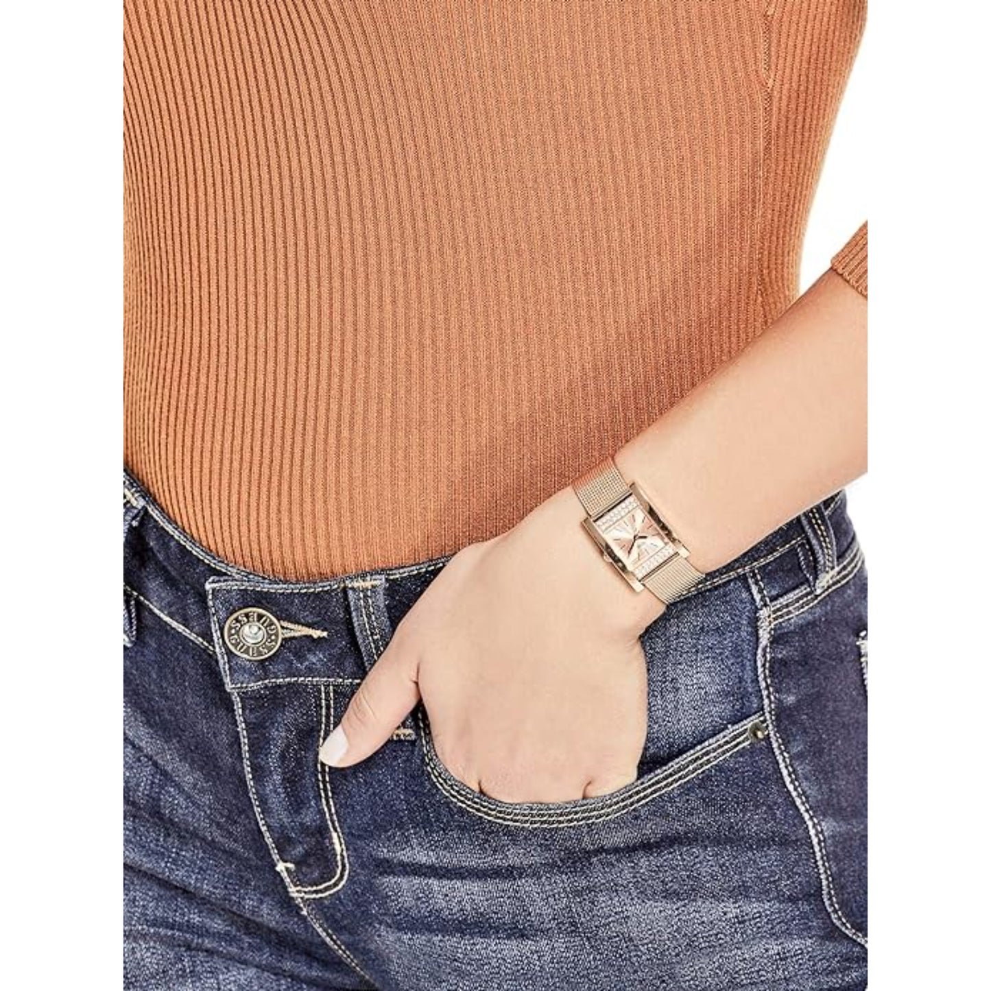 Guess Rose Gold Dial Women Analog Watch - U0127L3M