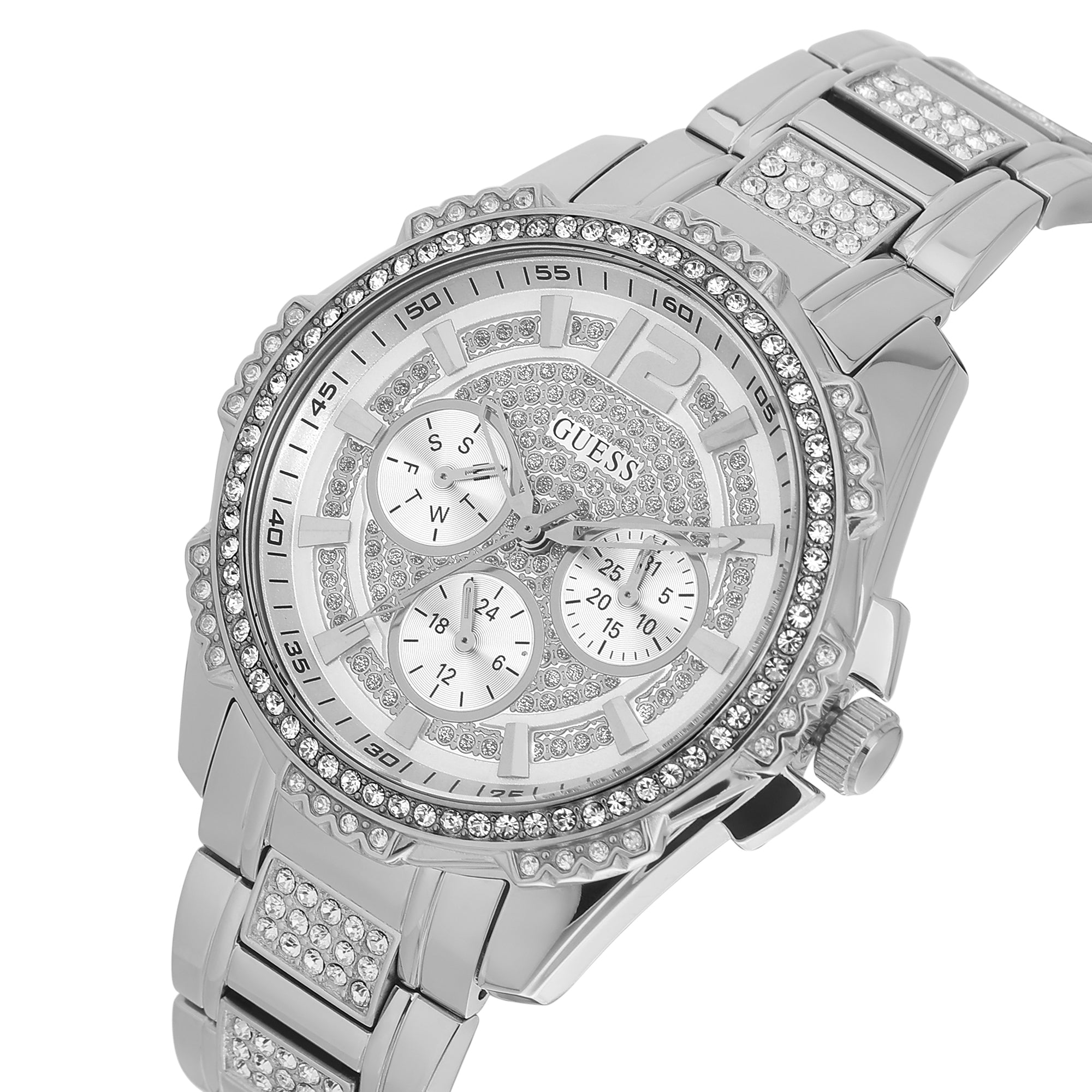Guess 39 mm Silver Dial Women Watch U0286L1M