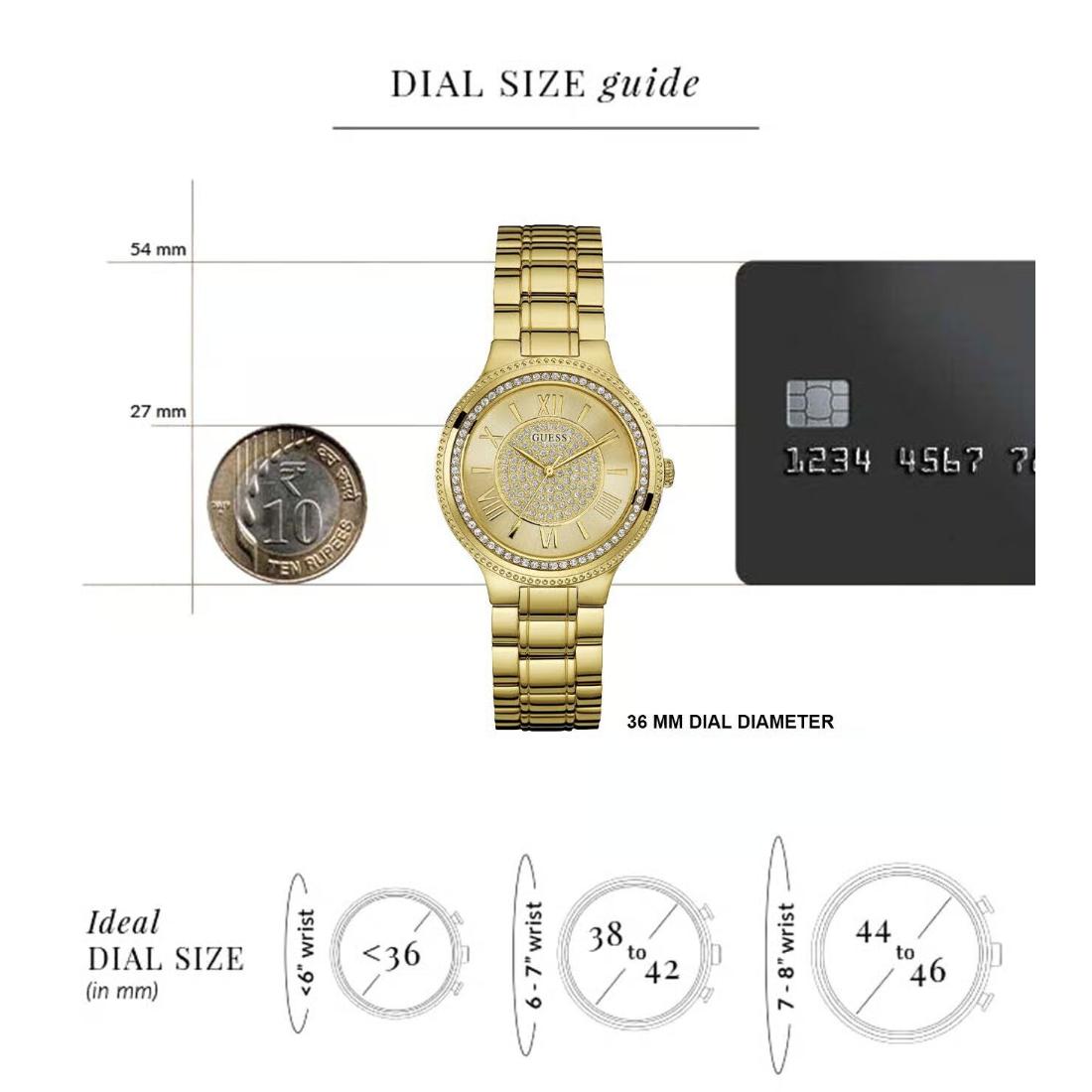 Guess 36 mm Gold Dial Women Analog Watch U0637L2M