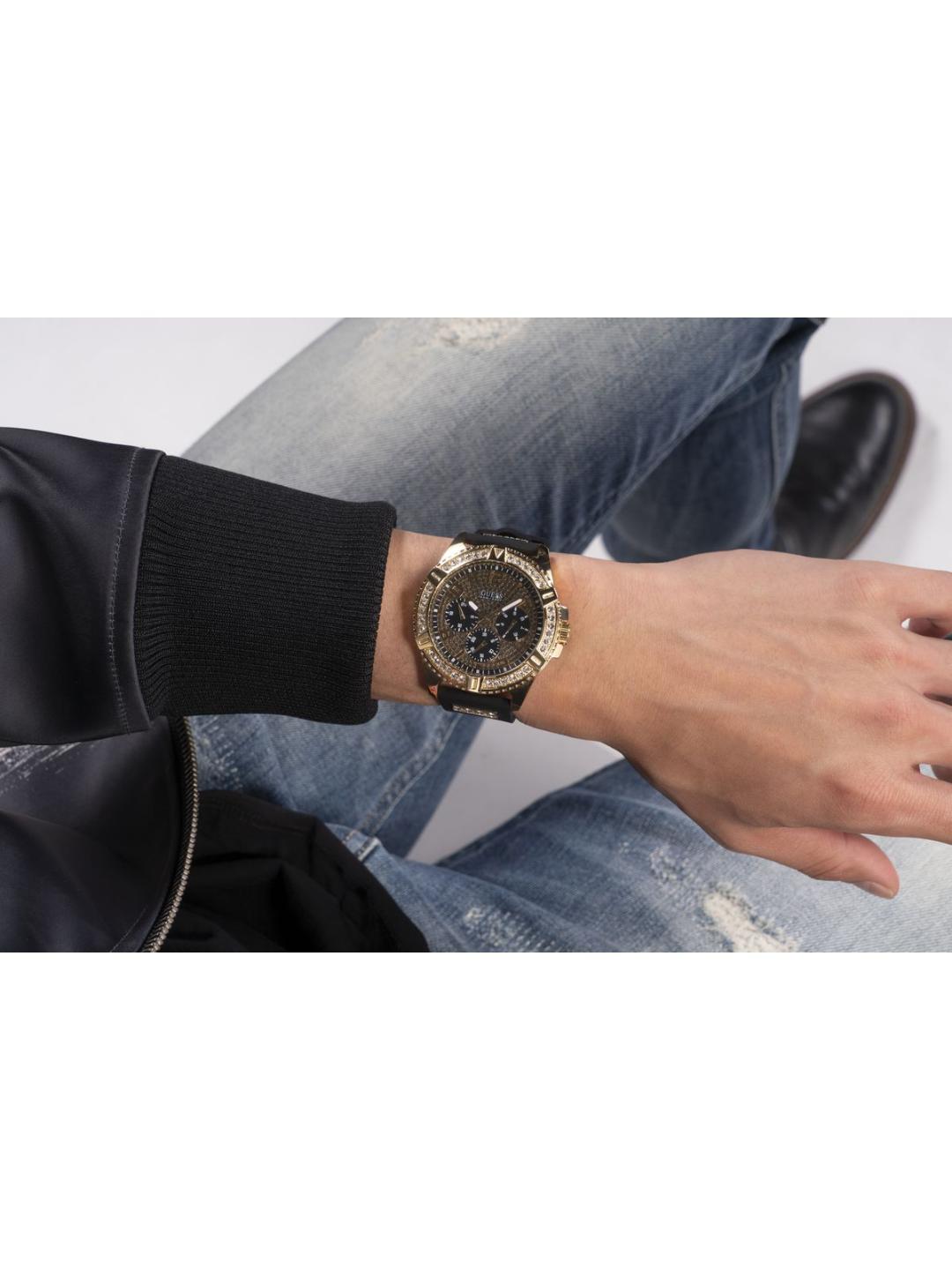 Guess Sport Men 48 mm Black Dial Chrono Watch U1132G1