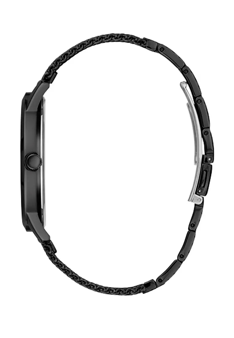 Guess Men 44 mm Quartz Analog Black Dial Stainless Steel Mesh Strap Watch U1263G3M
