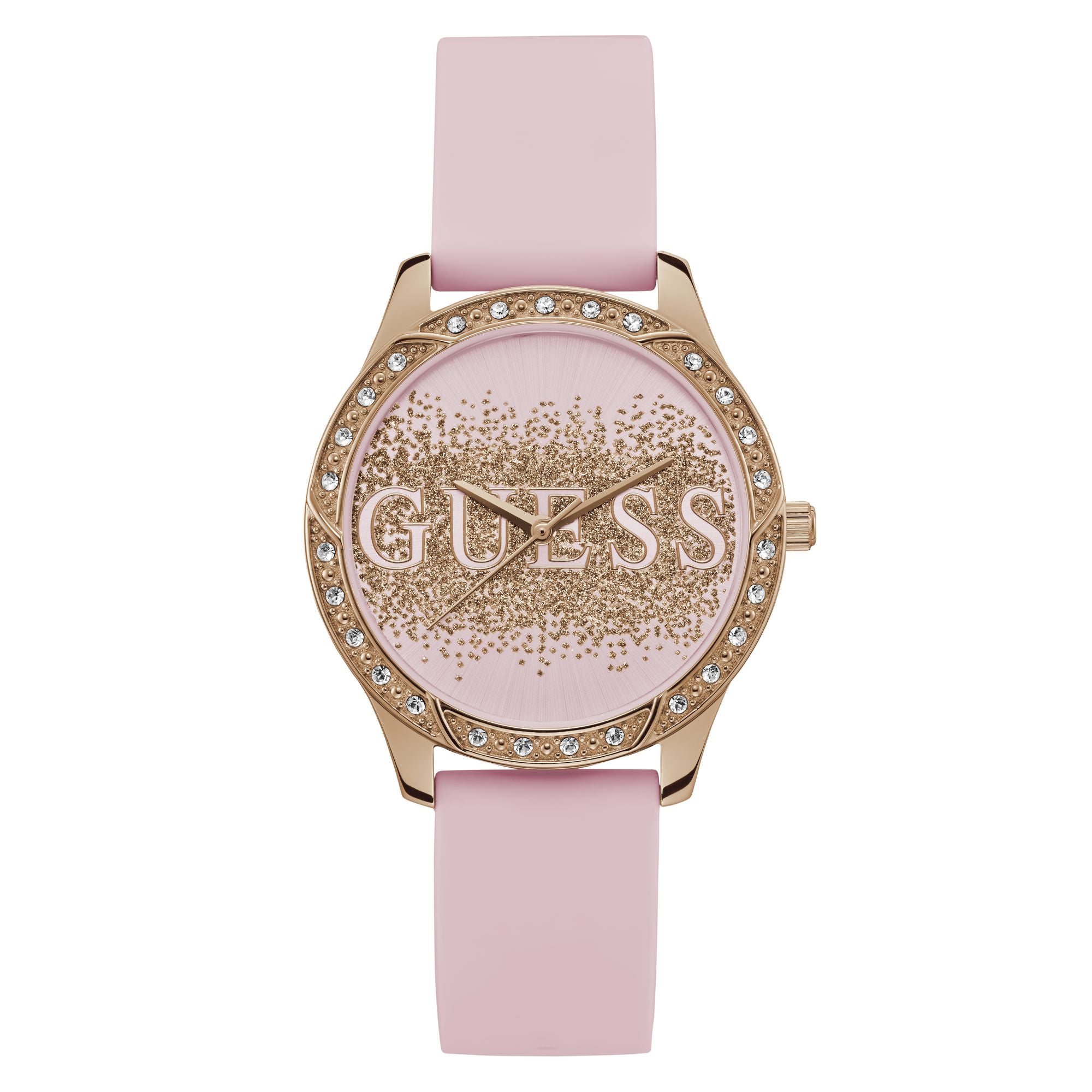 Guess 38 mm Pink Dial Women Analog Watch U1356L3M