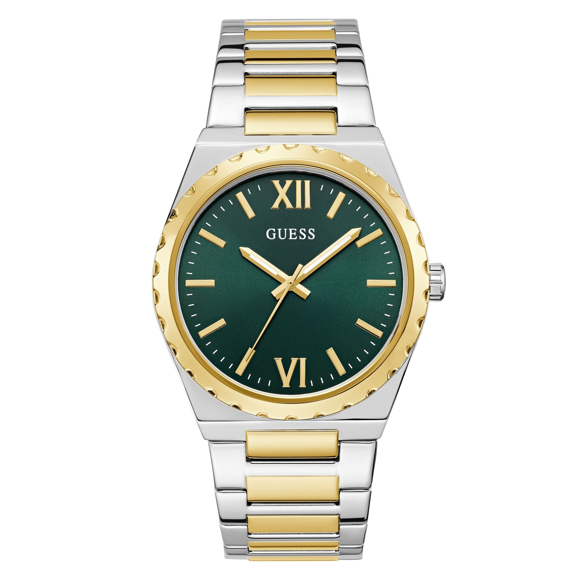 Guess Central 42 mm Green Dial Men Analog Watch U1394G6M