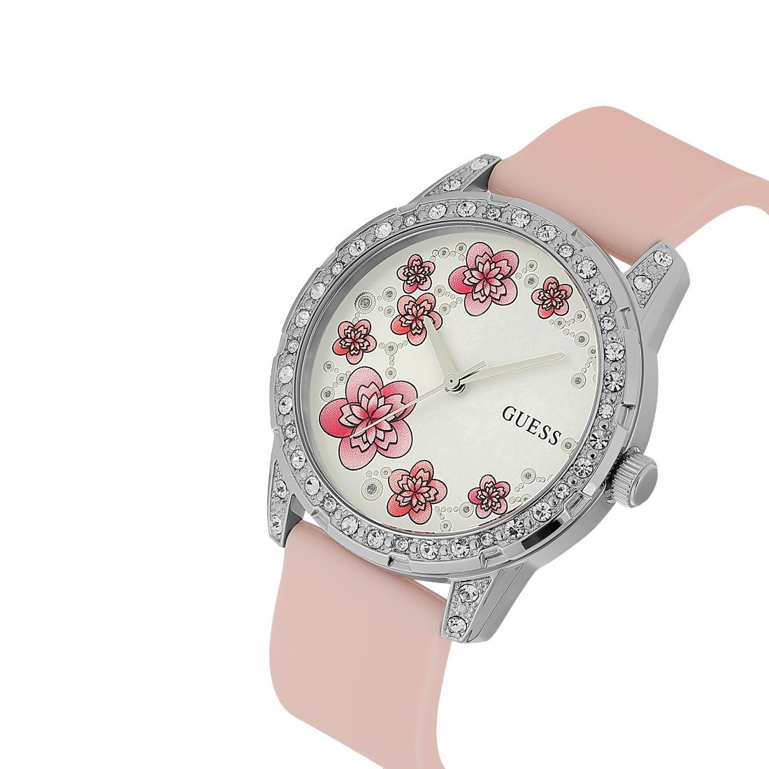 Guess Women 40 mm Silver Dial Analog Watch U1399L1M