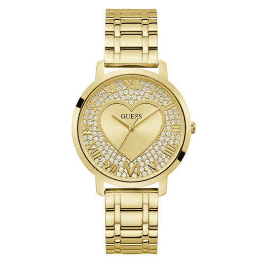 Guess Women 40 mm Gold Dial Analog Watch- U1400L2M