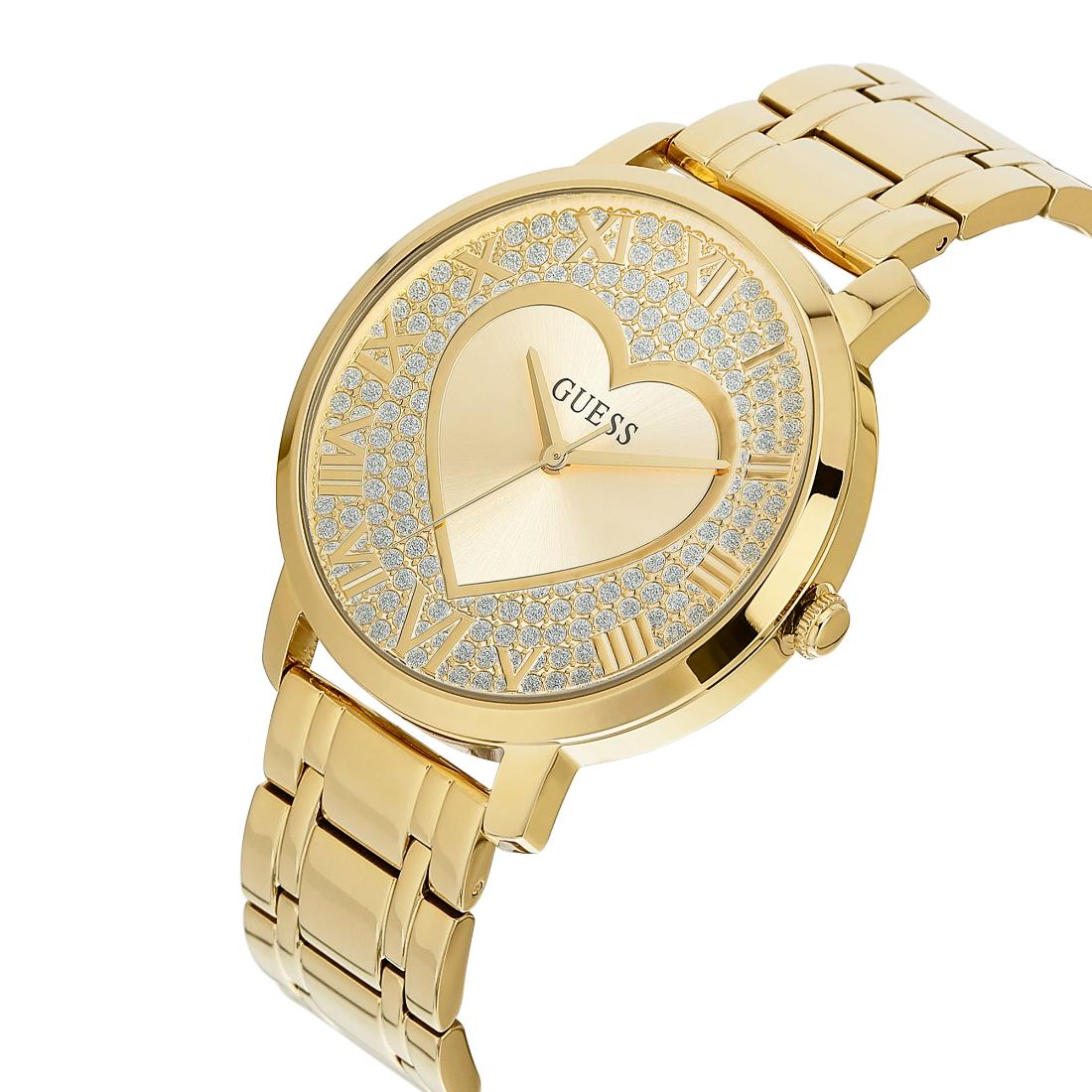 Guess Women 40 mm Gold Dial Analog Watch U1400L2M