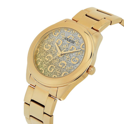 Guess Women 40 mm Gold Dial Analog Watch- U1402L2M