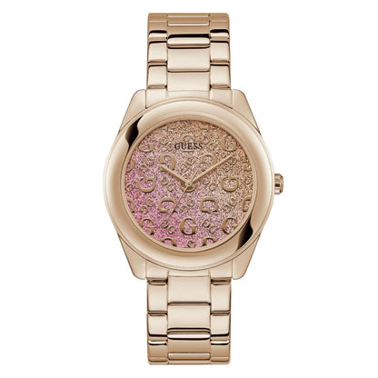 Guess Women 40 mm Rose Gold Dial Analog Watch- U1402L3M