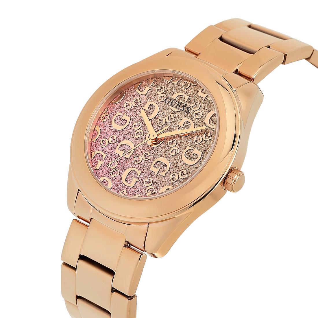 Guess Women 40 mm Rose Gold Dial Analog Watch U1402L3M