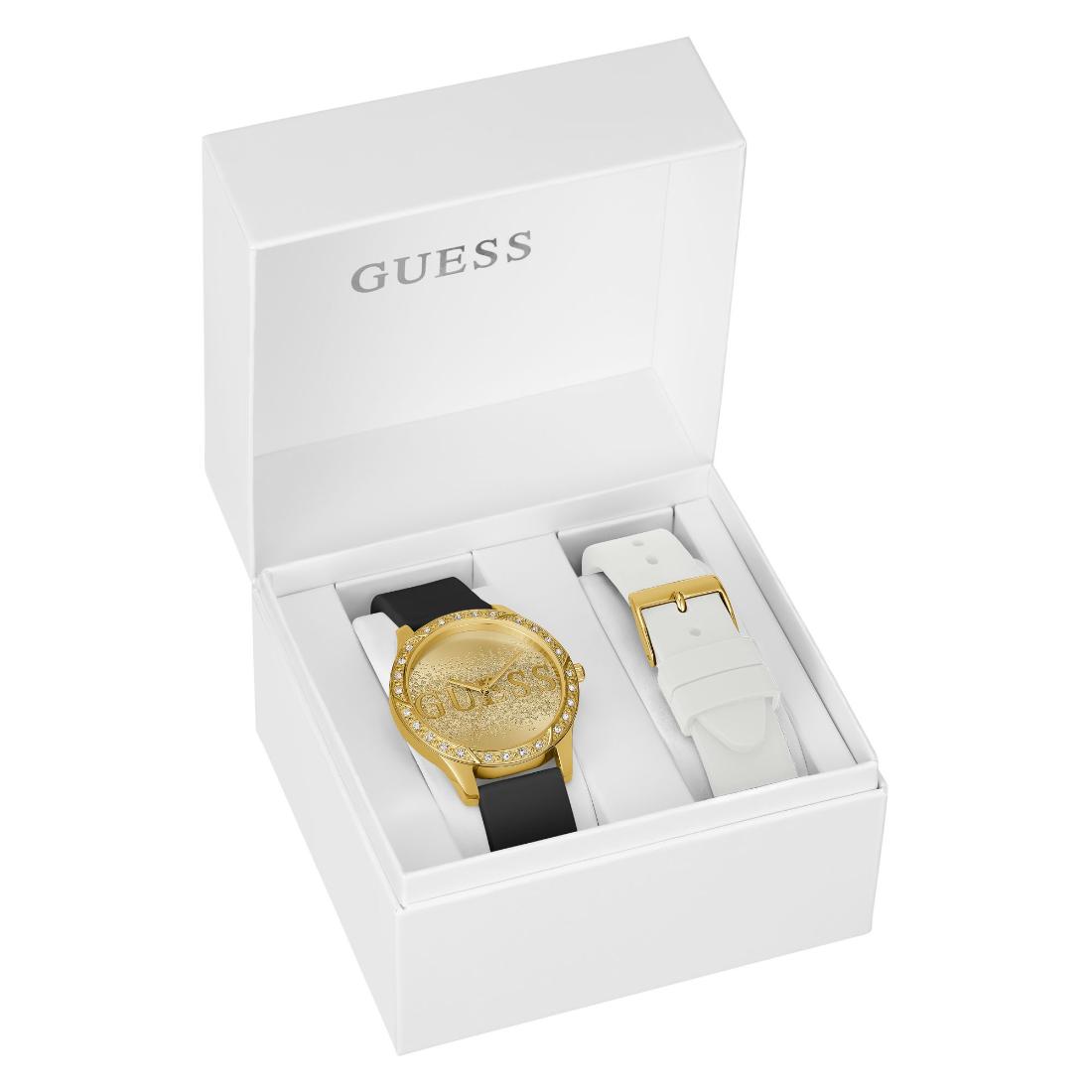 Guess Women 38.5 mm Gold Dial Analog Watch- U1403L1M