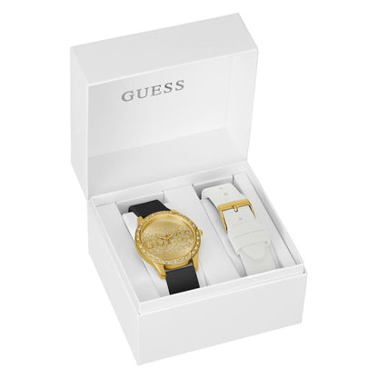 Guess Women 38.5 mm Gold Dial Analog Watch- U1403L1M