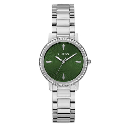 Guess Women 34 mm Green Dial Analog Watch- U1405L1M