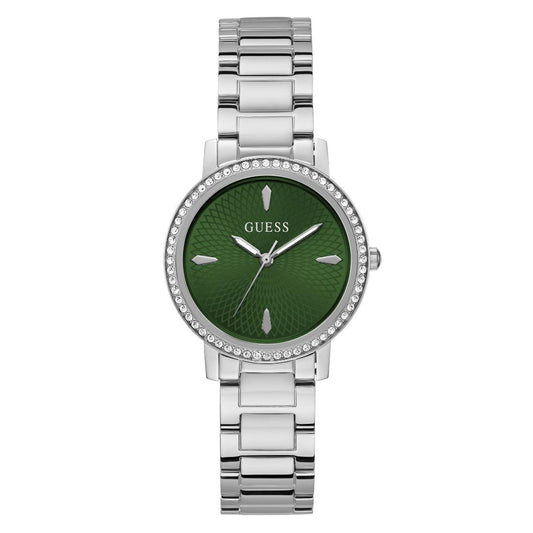 Guess Women 34 mm Green Dial Analog Watch- U1405L1M