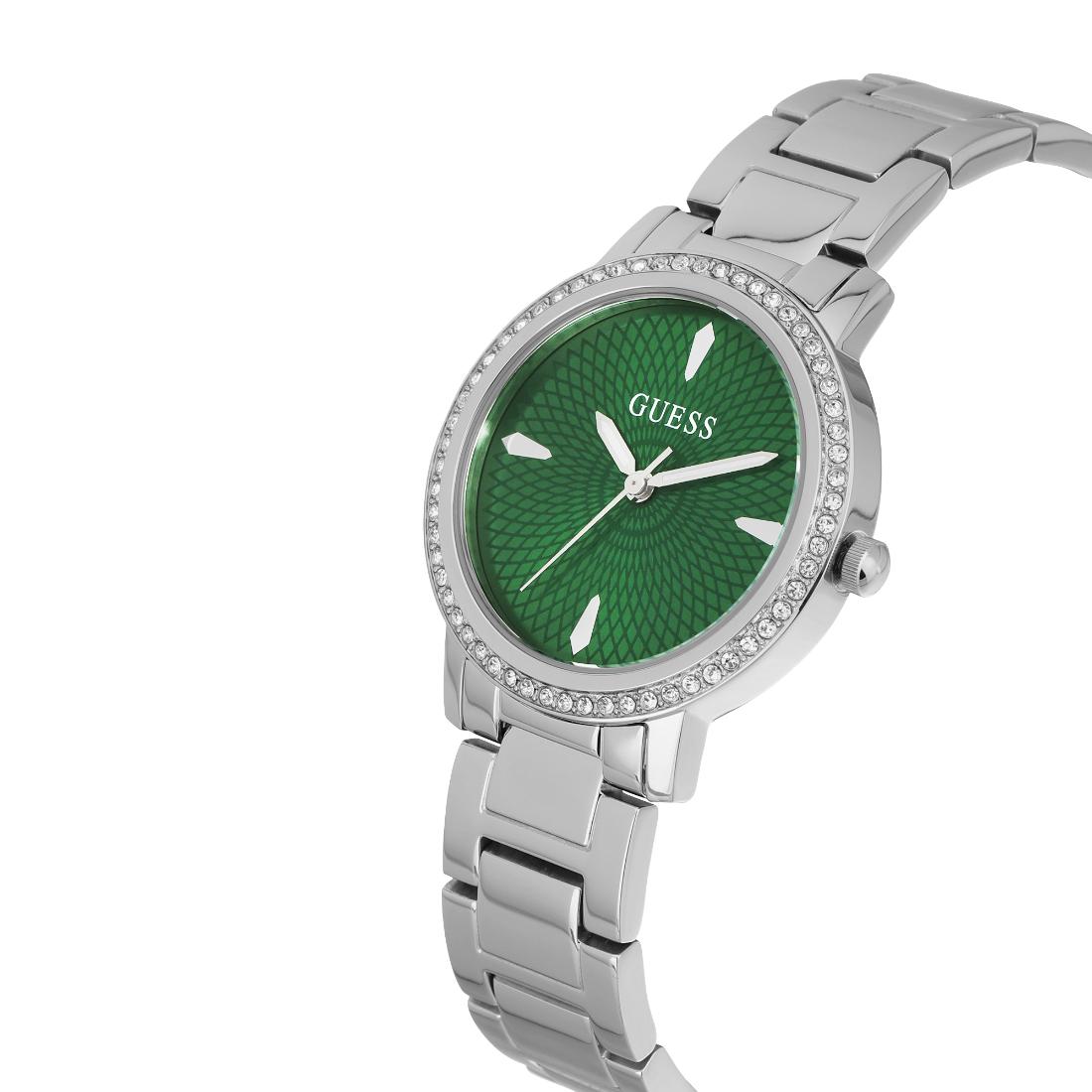 Guess Women 34 mm Green Dial Analog Watch- U1405L1M