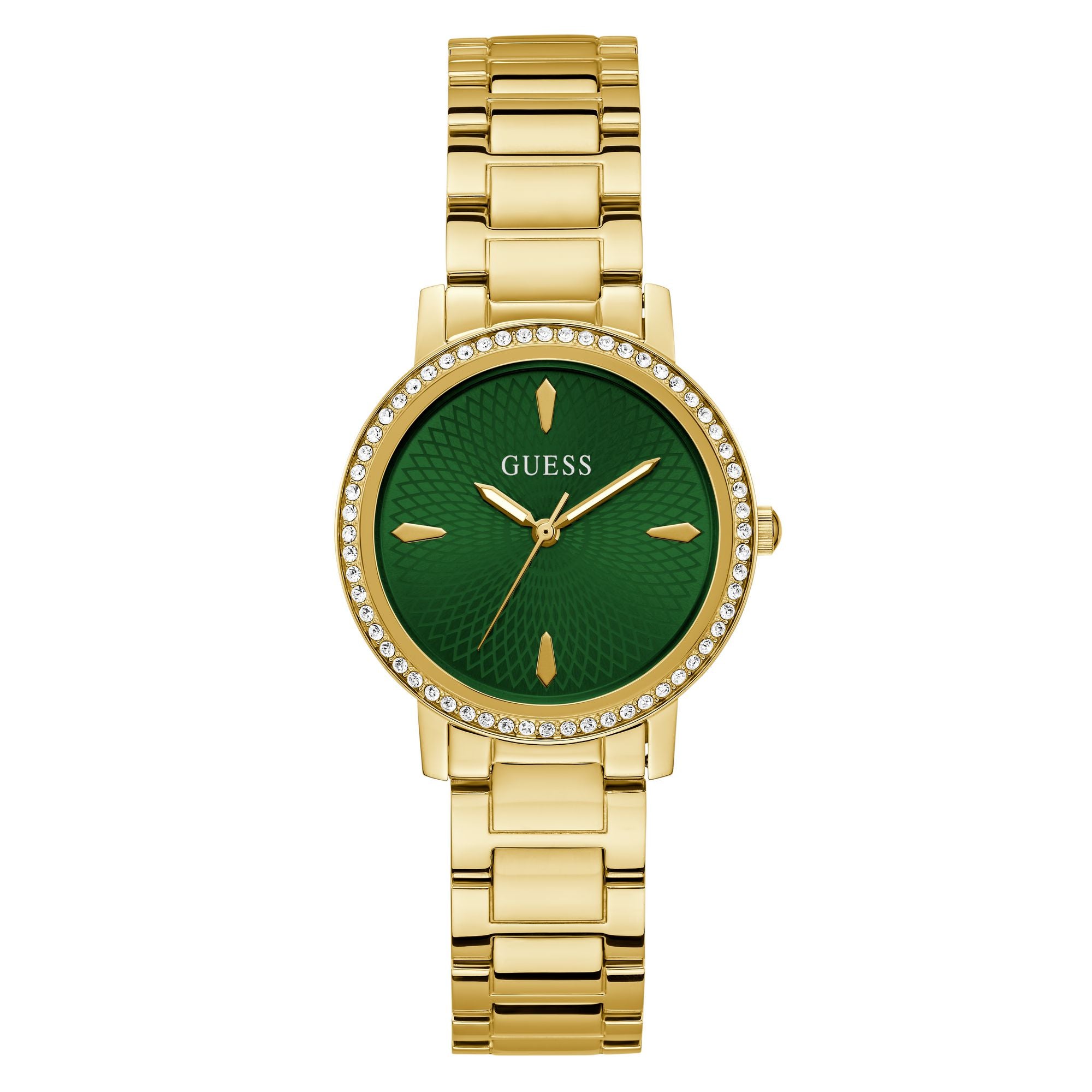 Guess Spiral 34 mm Green Dial Women Analog Watch U1405L4M