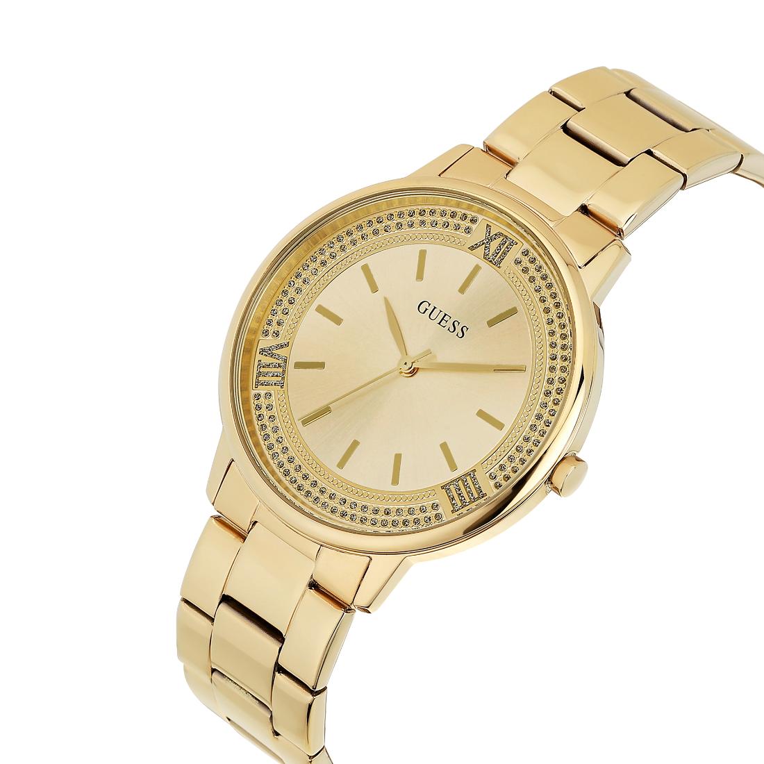 Guess Women 42 mm Gold Dial Analog Watch- U1406L2M