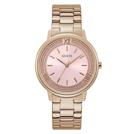 Guess Women 42 mm Pink Dial Analog Watch- U1406L3M