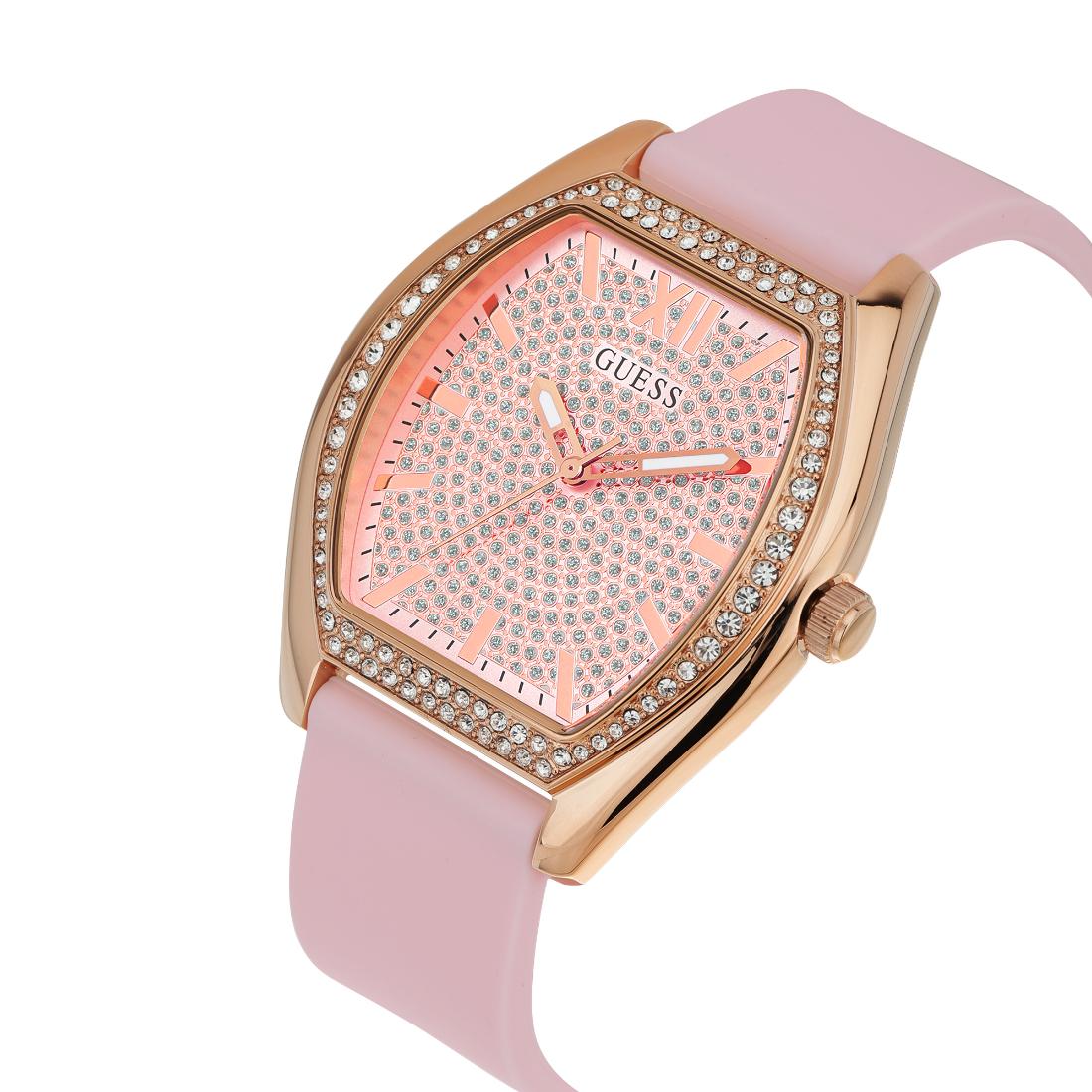 Guess Women 39.5 mm Pink Dial Analog Watch U1407L2M