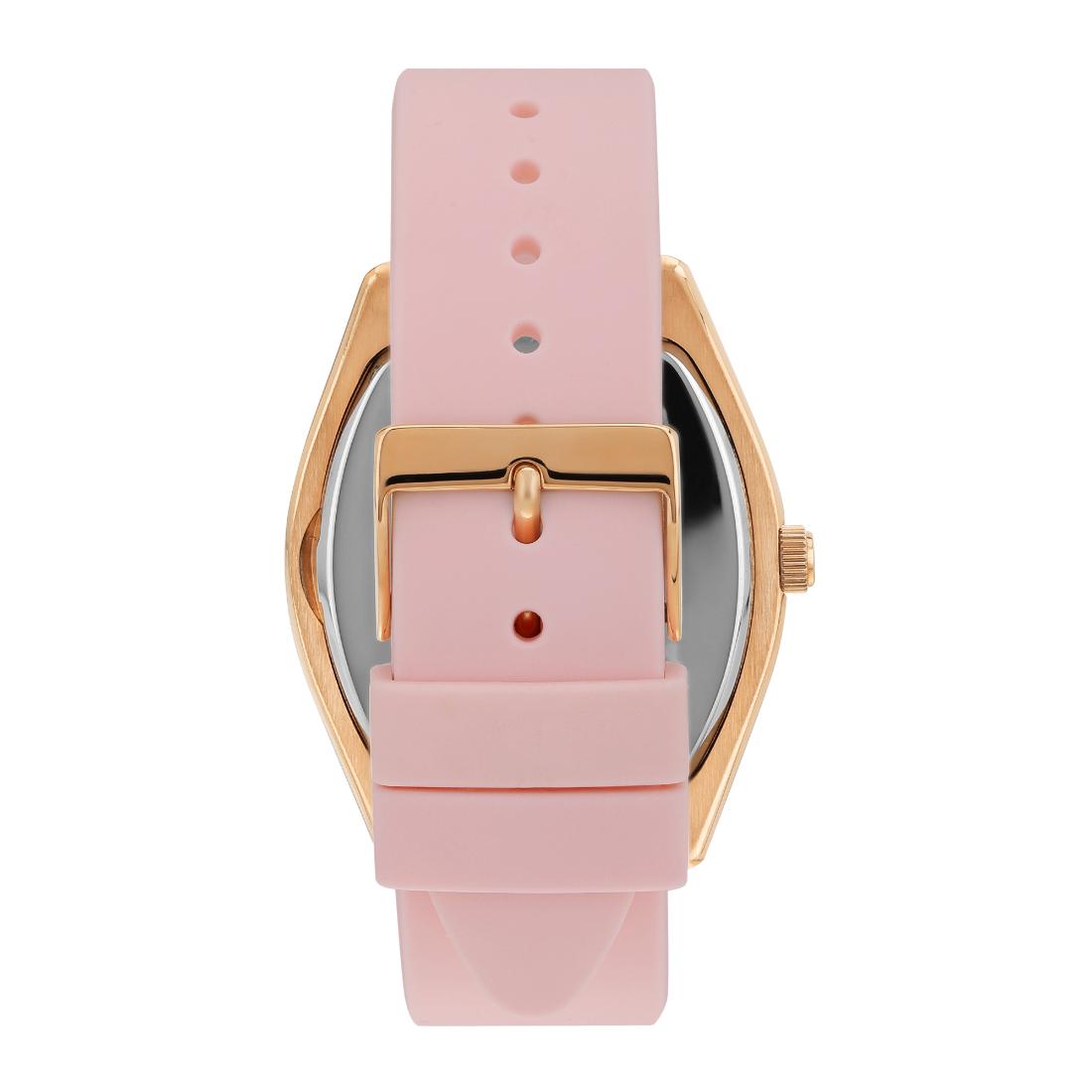 Guess Women 39.5 mm Pink Dial Analog Watch- U1407L2M