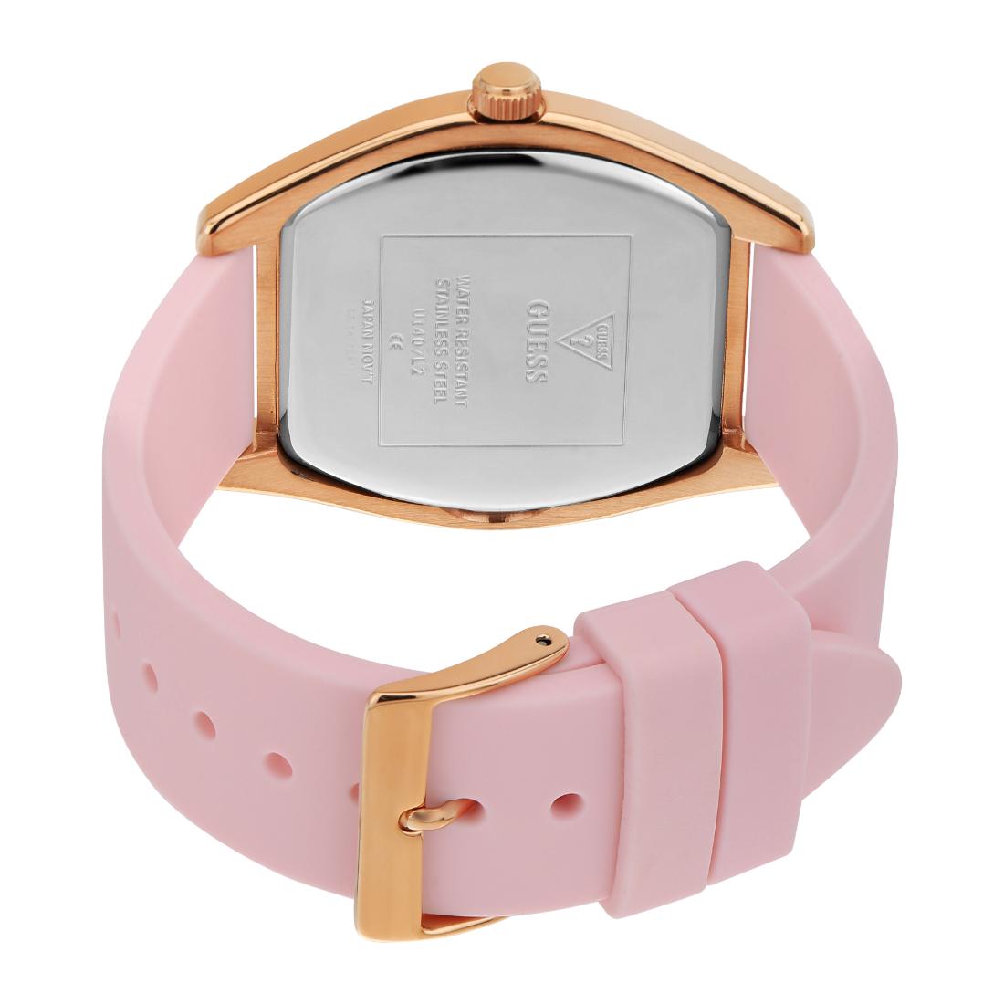 Guess Women 39.5 mm Pink Dial Analog Watch- U1407L2M