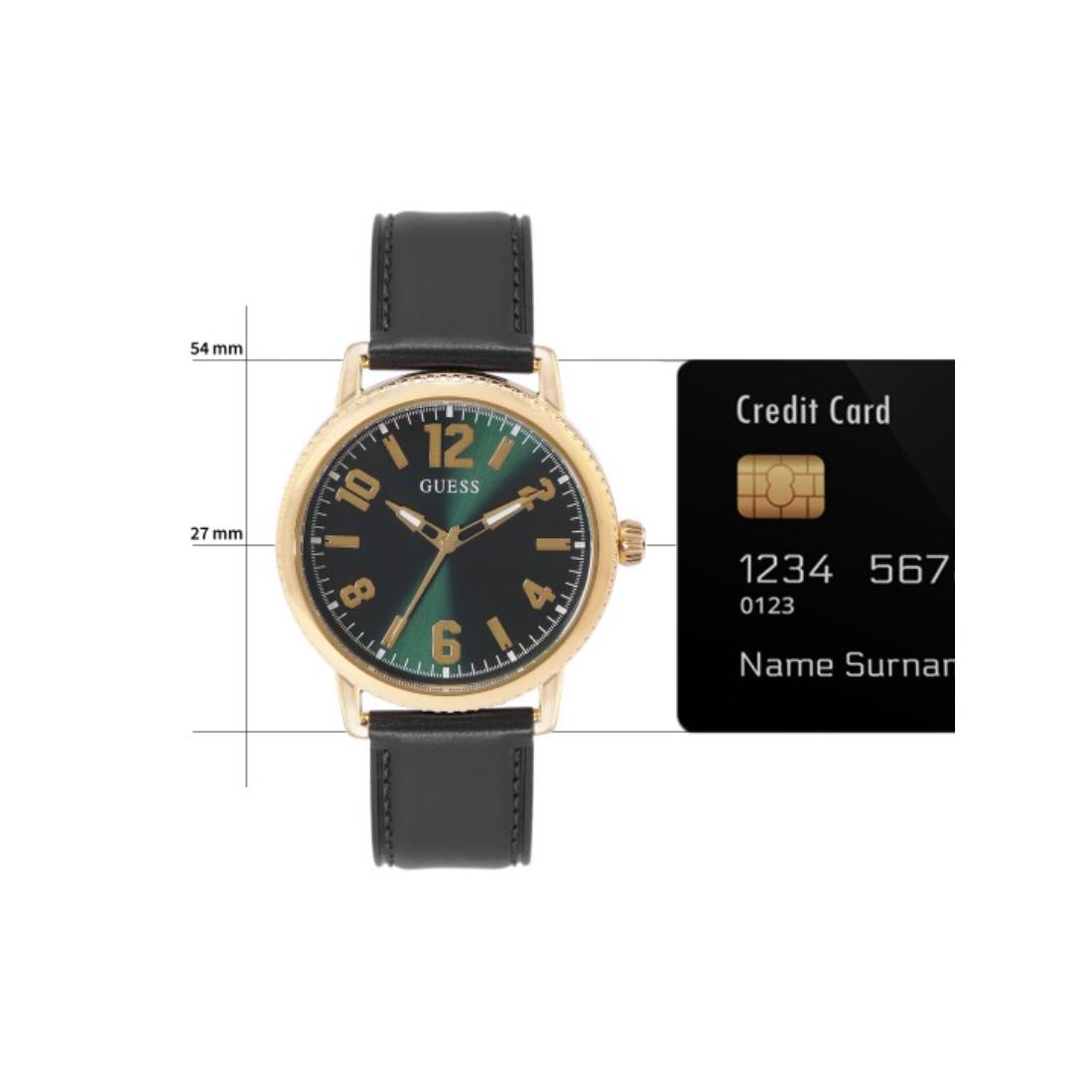 Guess Men 42 mm Size Green Dial Analog Watch - U1410G2M