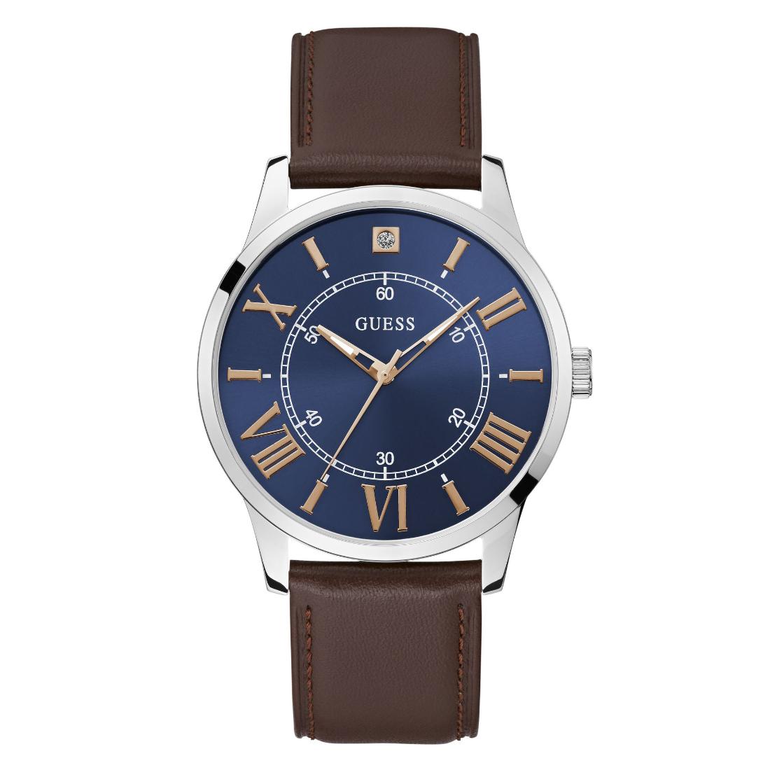 Guess Men 43 mm Blue Dial Analog Watch U1411G1M