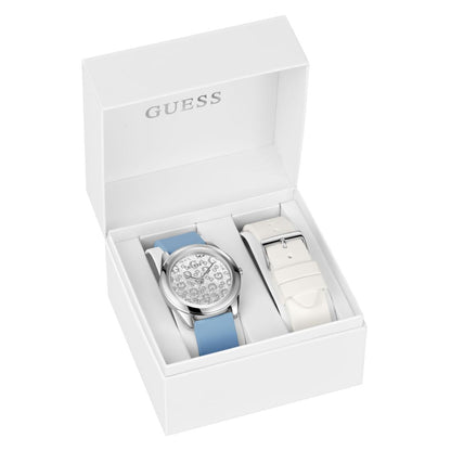 Guess Women 40 mm Silver Dial Analog Watch- U1416L2M