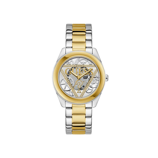 Guess Women 40 mm Size Gold Dial Round Analog Watch - U1421L1M