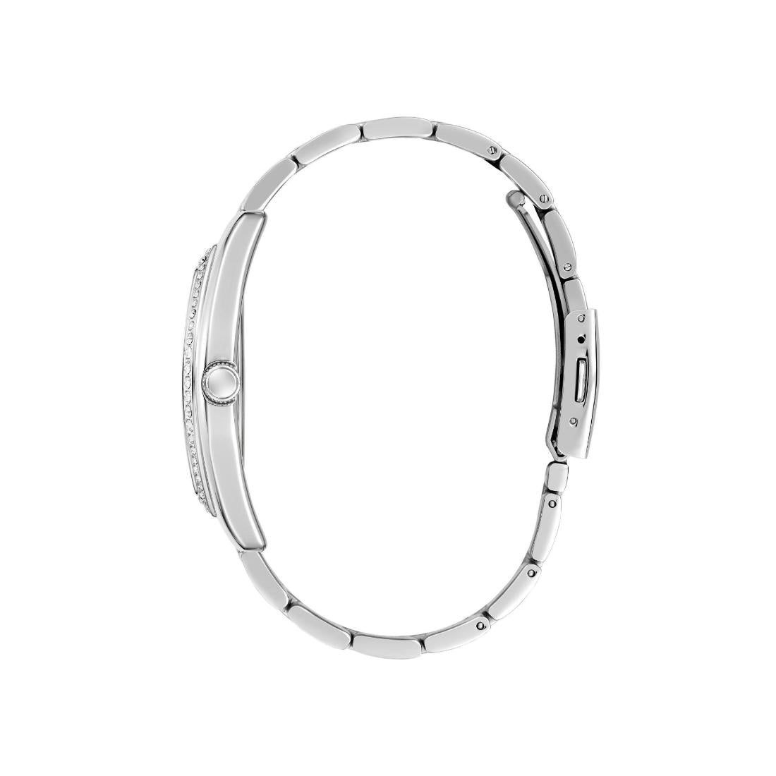 Guess Women 39.5 mm Size Silver Dial Rectangle Analog Watch U1424L1M