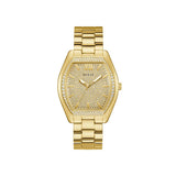 Guess Women 39.5 mm Size Champagne Dial Rectangle Analog Watch U1424L2M