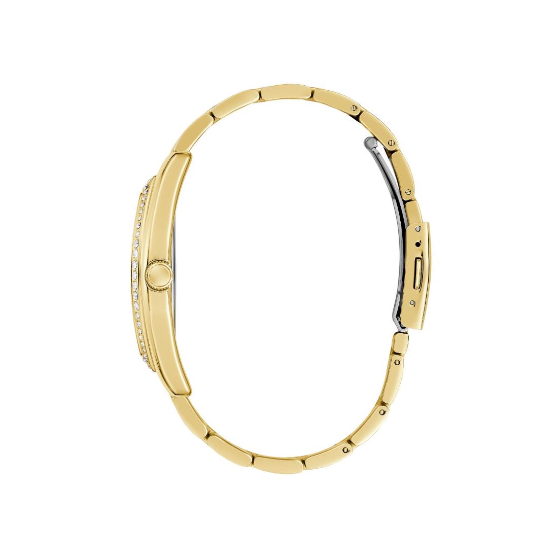 Guess Women 39.5 mm Size Champagne Dial Rectangle Analog Watch U1424L2M