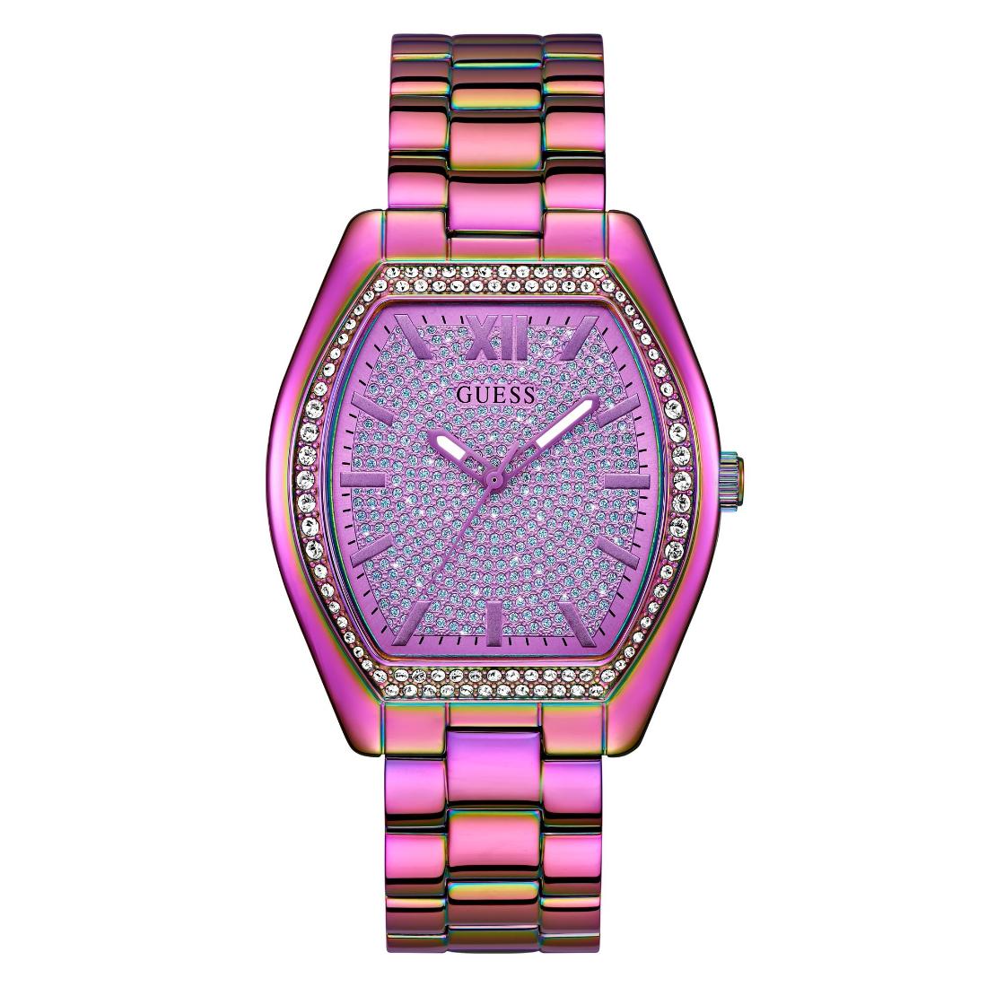 Guess Dignity 39.5 mm Size Purple Dial Women Analog Watch U1424L3M