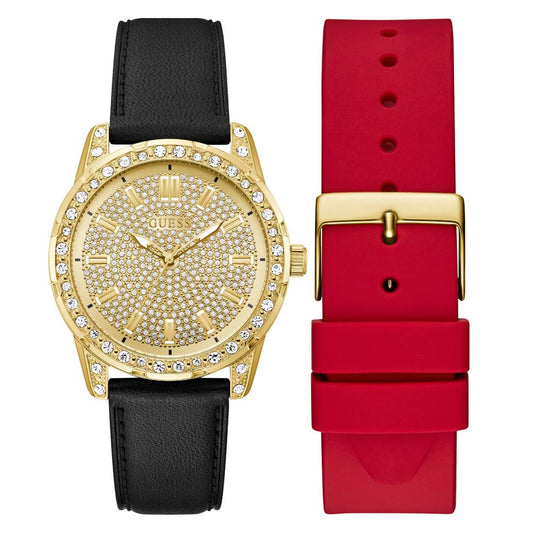 Guess Box Sets 40 mm Champagne Dial Women Analog Watch- U1427L1M
