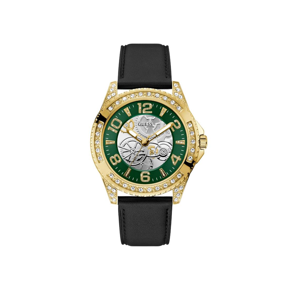 Guess Men 44 mm Size Green Dial Round Analog Watch U1429G2M