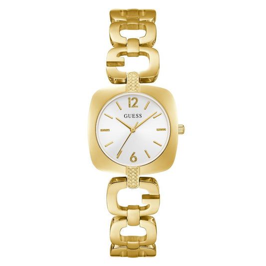 Guess Bejeweled 30 mm White Dial Women Analog Watch- U1441L2M
